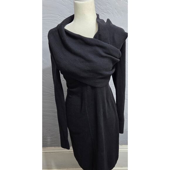 Athleta Black Cotton Wool Sweater Dress Woman's Size XS - Picture 1 of 7